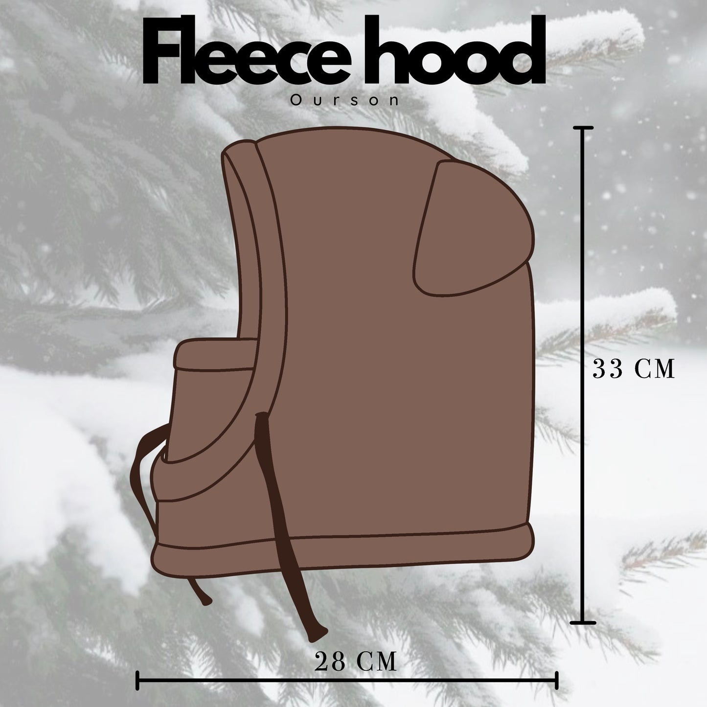 Fleece hood Ourson