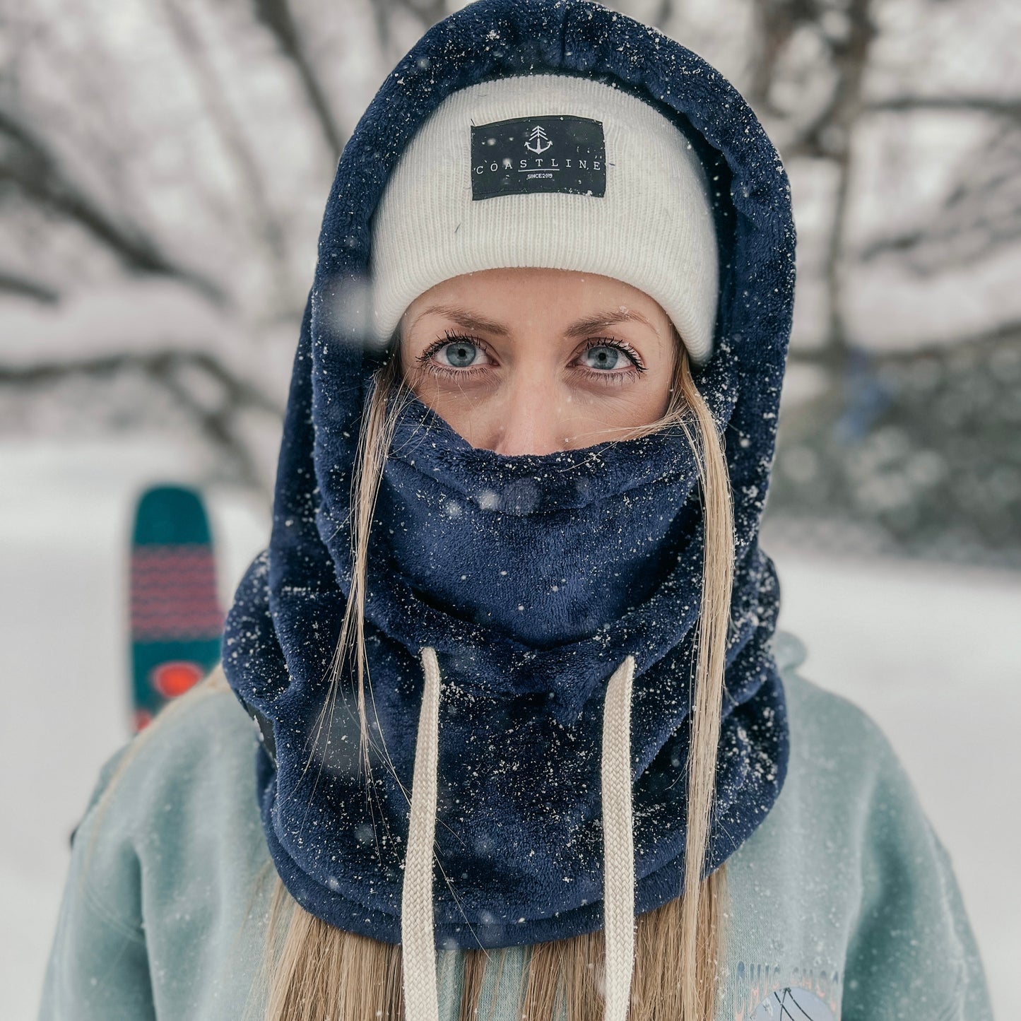 Fleece hood - Bleu marin