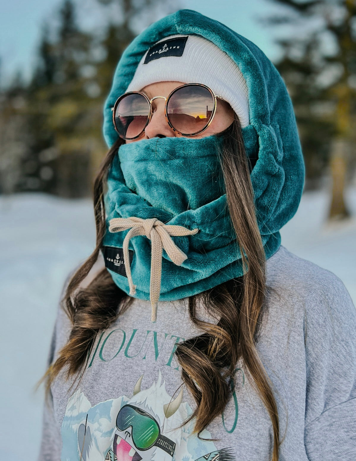 Fleece hood - Teal