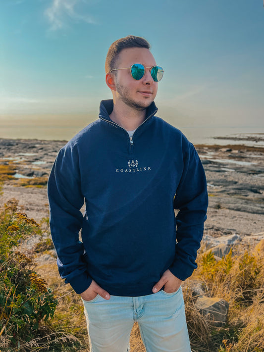 Polar à zip - Bleu marin