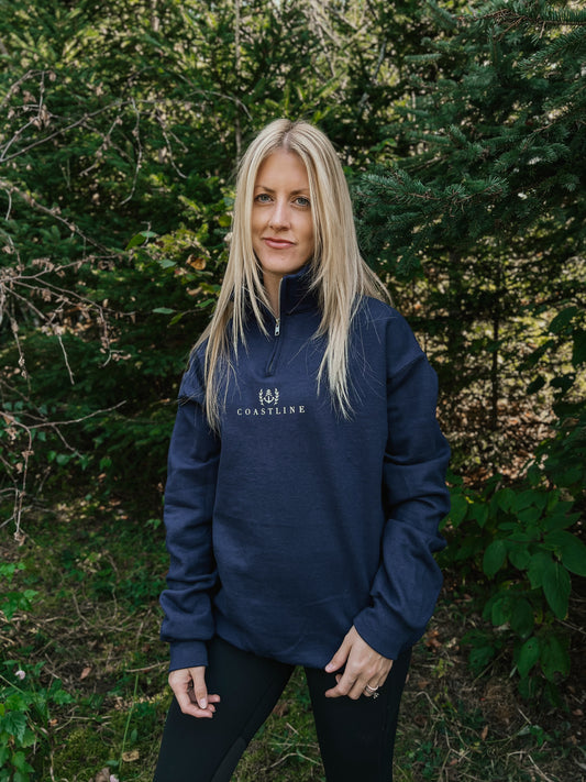 Polar à zip - Bleu marin