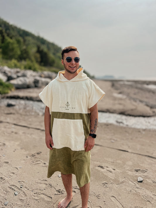 Poncho - Vert et crème